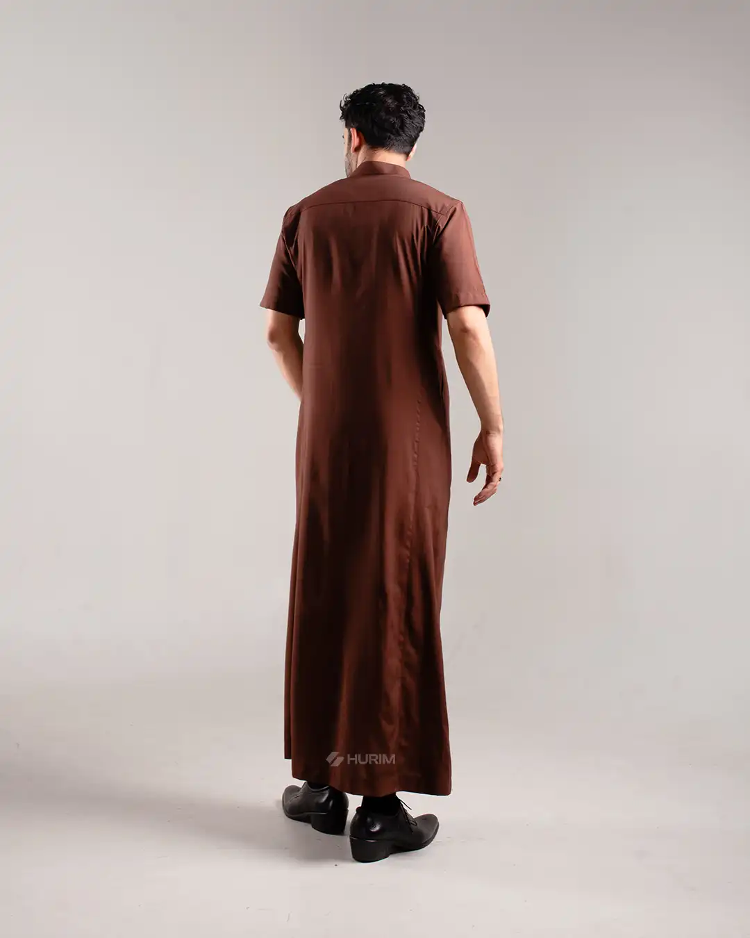 HURIM® - Jubah Thobe Pria Athir Series Warna Coklat (3)