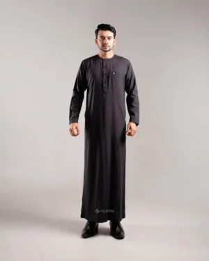 HURIM® - Jubah Thobe Pria Amar Series Warna Hitam (1)
