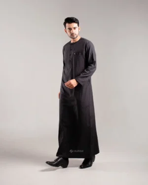 HURIM® - Jubah Thobe Pria Amar Series Warna Hitam (2)