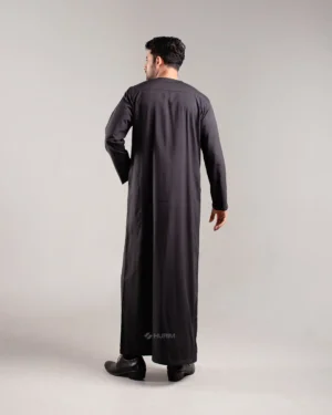 HURIM® - Jubah Thobe Pria Amar Series Warna Hitam (3)