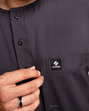 HURIM® - Jubah Thobe Pria Amar Series Warna Hitam (4)