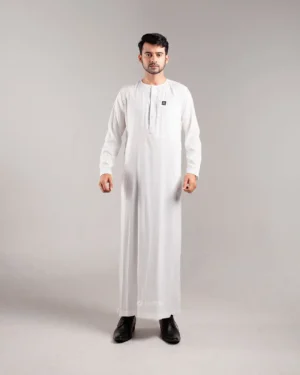 HURIM® - Jubah Thobe Pria Amar Series Warna Putih (1)