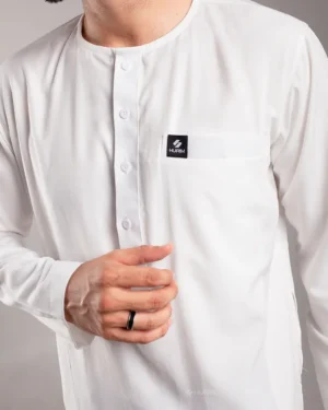 HURIM® - Jubah Thobe Pria Amar Series Warna Putih (4)