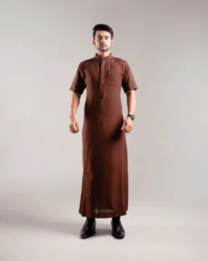 HURIM® - Jubah Thobe Pria Athir Series Warna Coklat (1)