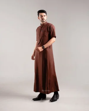 HURIM® - Jubah Thobe Pria Athir Series Warna Coklat (2)