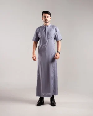 HURIM® - Jubah Thobe Pria Athir Series Warna Grey (1)