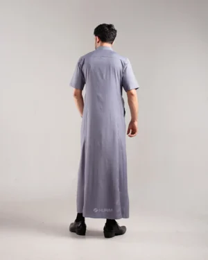 HURIM® - Jubah Thobe Pria Athir Series Warna Grey (3)