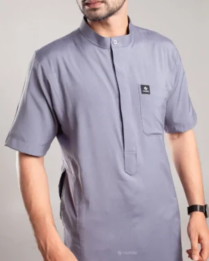 HURIM® - Jubah Thobe Pria Athir Series Warna Grey (4)