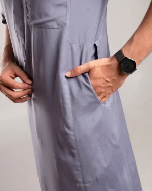 HURIM® - Jubah Thobe Pria Athir Series Warna Grey (5)