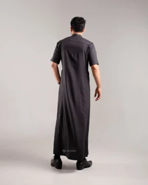 HURIM® - Jubah Thobe Pria Athir Series Warna Hitam (3)