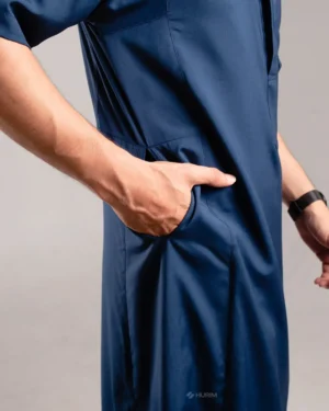 HURIM® - Jubah Thobe Pria Athir Series Warna Navy (5)