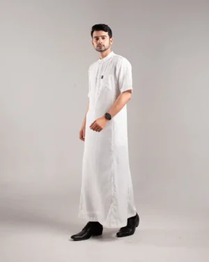 HURIM® - Jubah Thobe Pria Athir Series Warna Putih (2)