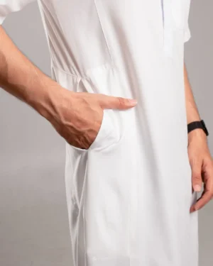 HURIM® - Jubah Thobe Pria Athir Series Warna Putih (5)