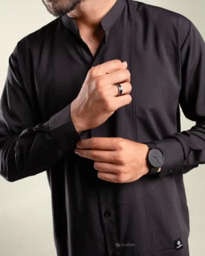 HURIM® - Kemeja Pria Lengan Panjang Amir Series Warna Hitam (4)